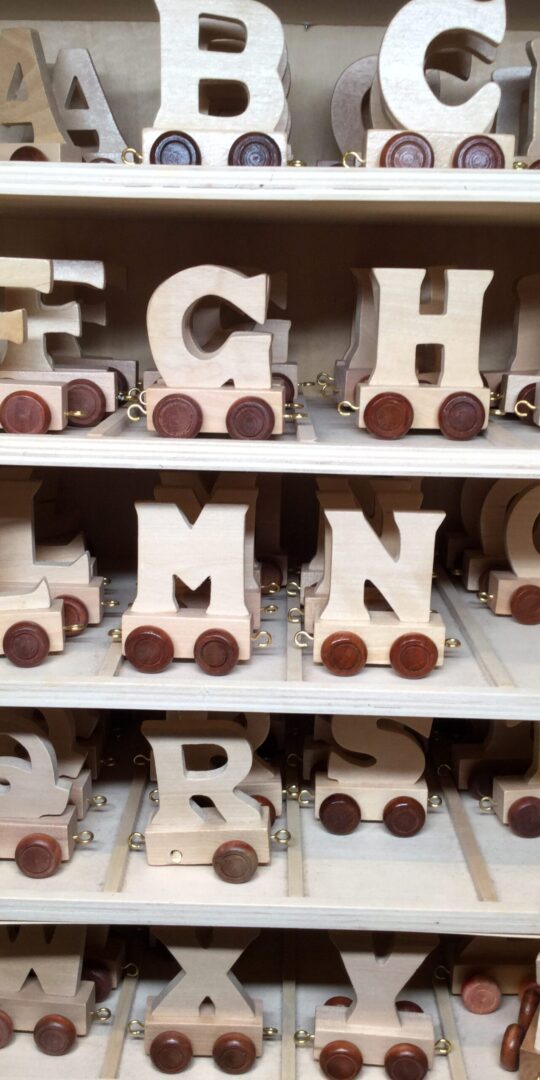 Children's Wooden Name Train Carriage Letters On Wheels