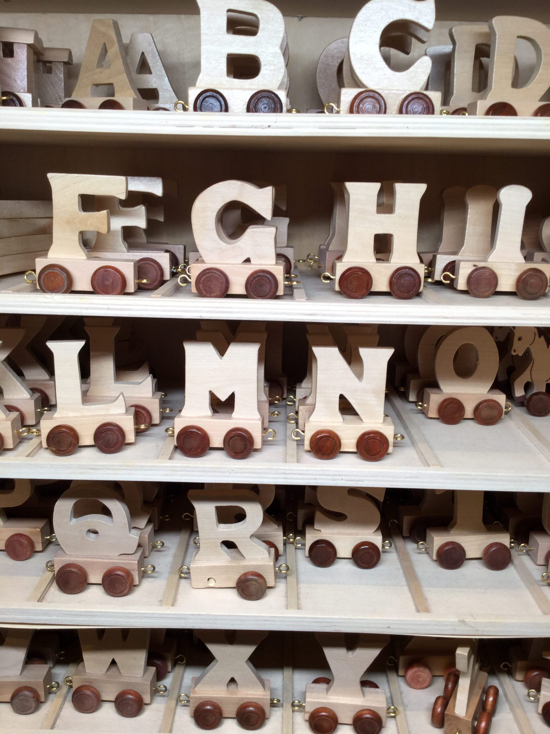 Children's Wooden Name Train Carriage Letters On Wheels