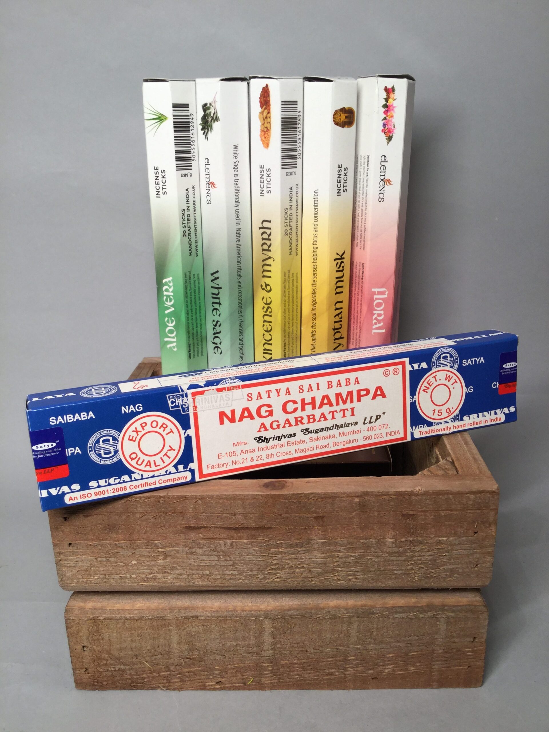 Incense Collection: Aloe Vera, White Sage, Frankincense & Myrrh, Egyptian Musk, Floral, Nag Champa. Joss Sticks