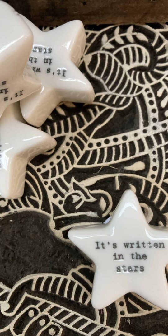 East of India Porcelain Star Token 'It's written in the stars'