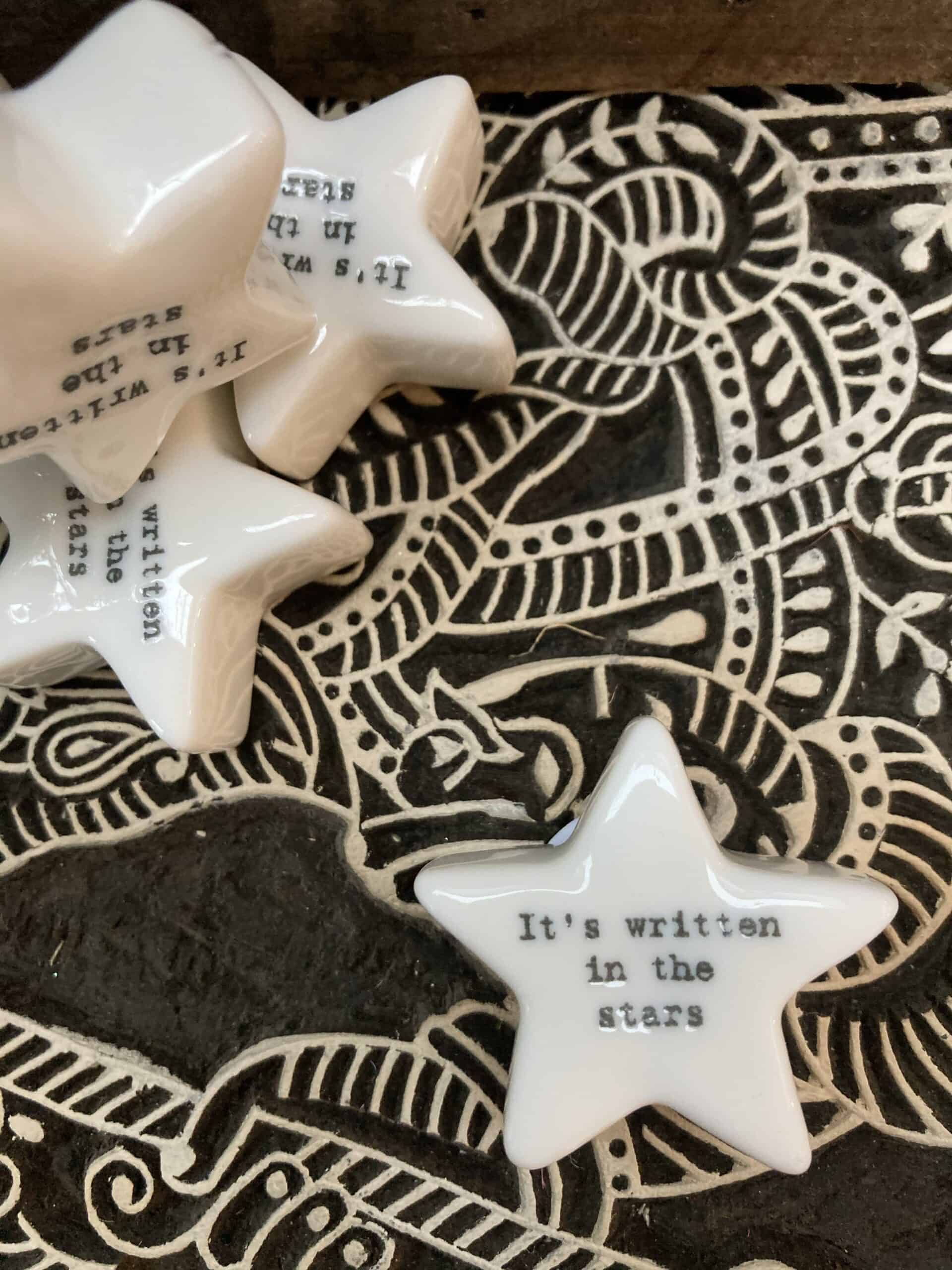 East of India Porcelain Star Token 'It's written in the stars'