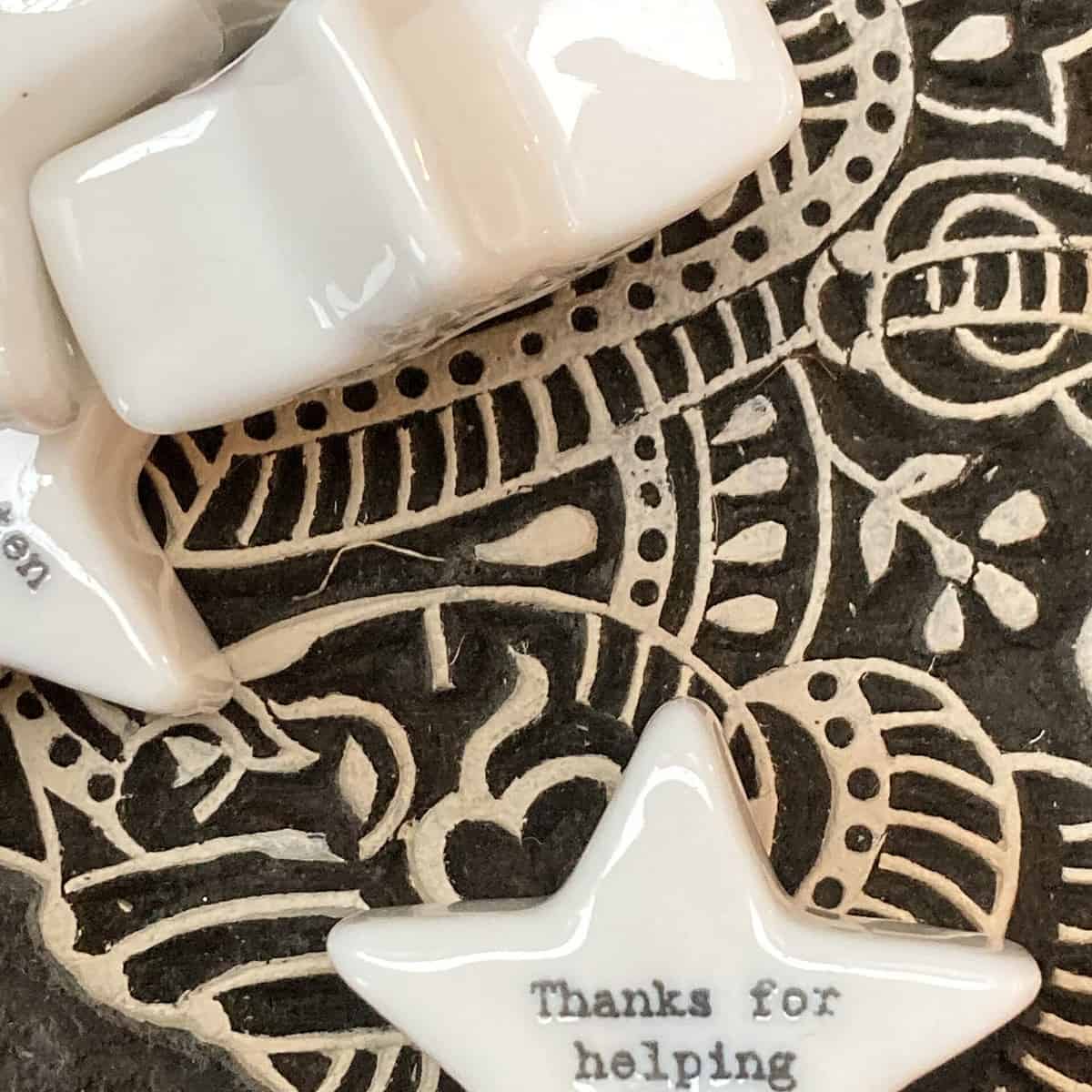 East of India Porcelain Star Token 'Thanks for making me sparkle'
