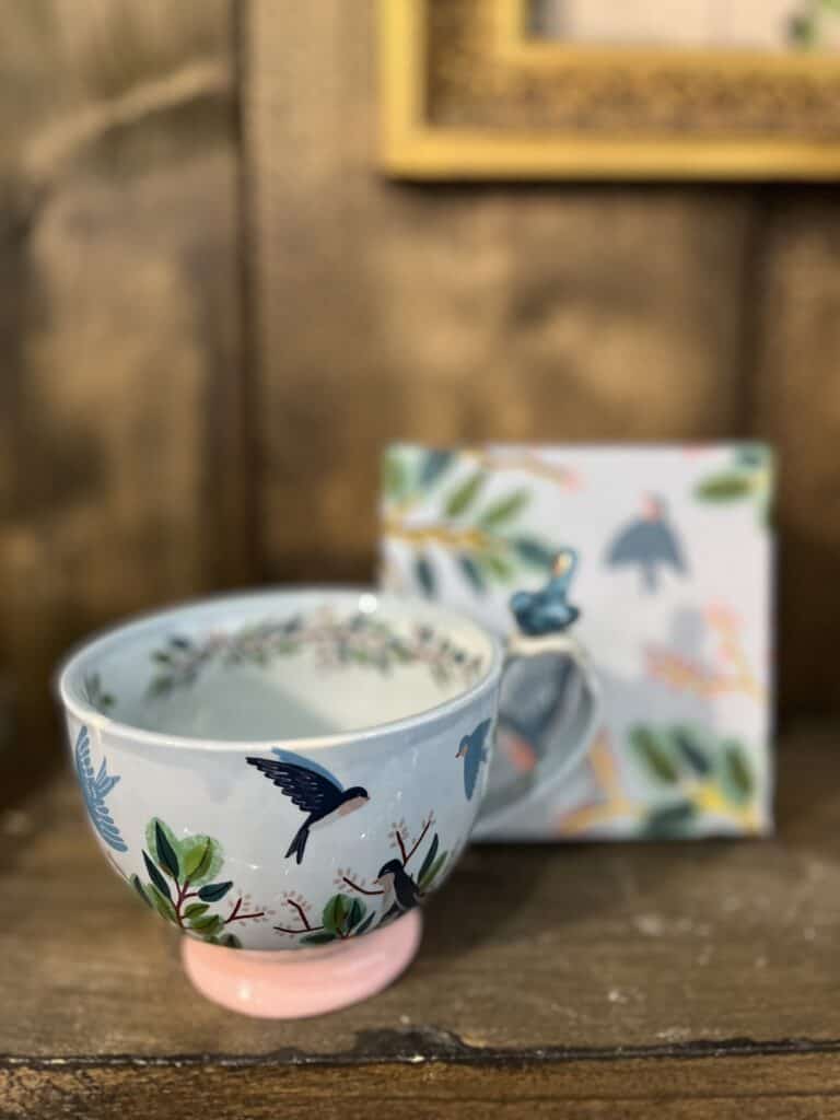 Secret Garden Bird Porcelain Cup