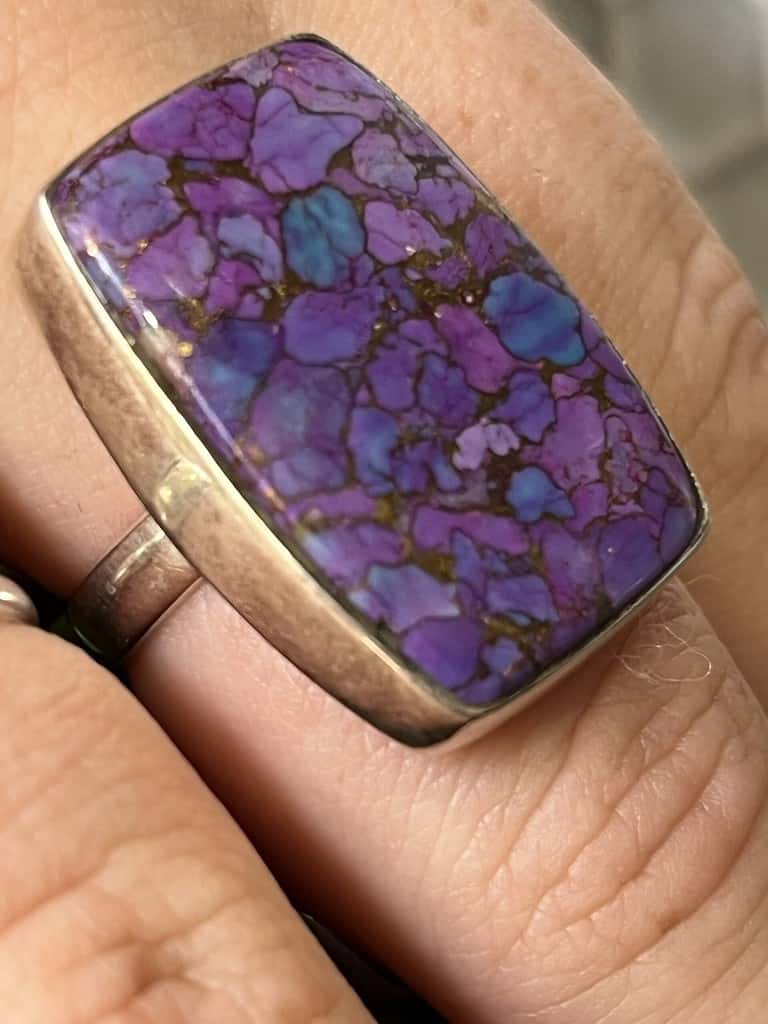 Copper turquoise Sterling Silver Ring Size P