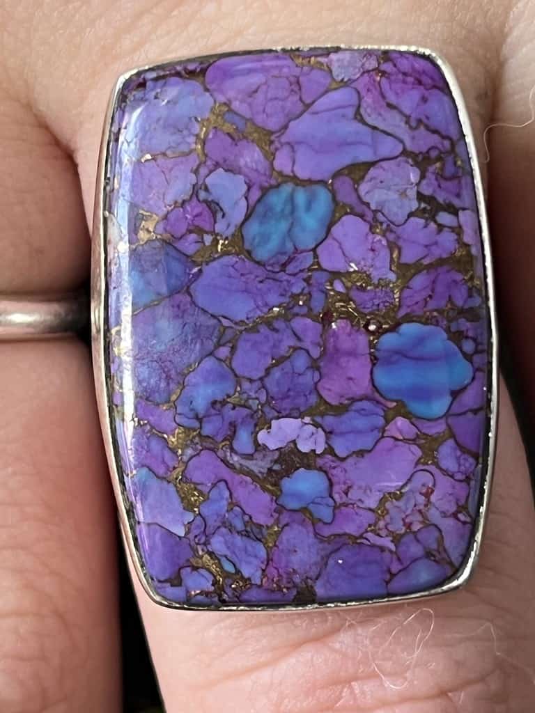 Copper turquoise Sterling Silver Ring Size P