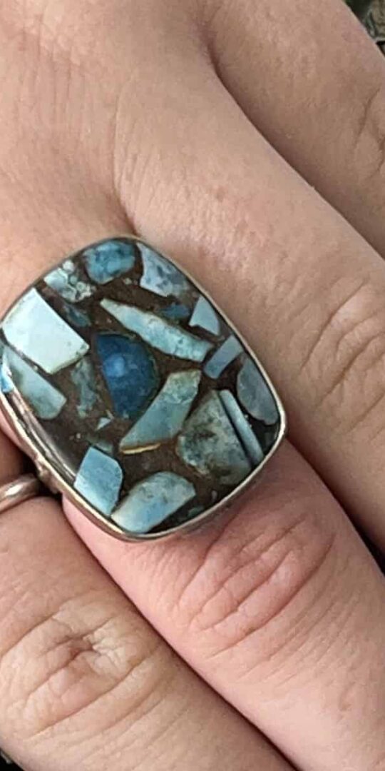 Copper Turquoise Sterling Silver Ring