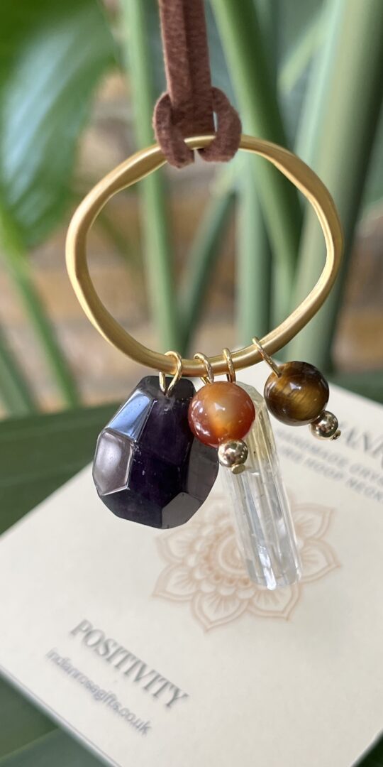 Healing Crystal Hoop Necklace Positivity