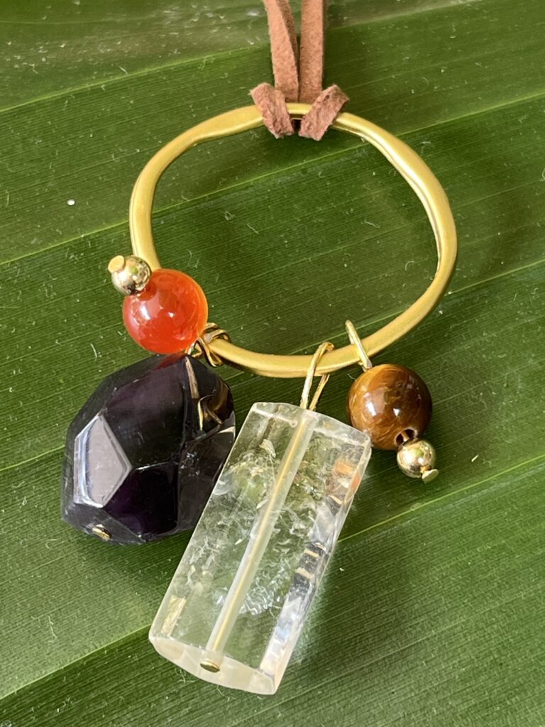 Healing Crystal Hoop Necklace Positivity