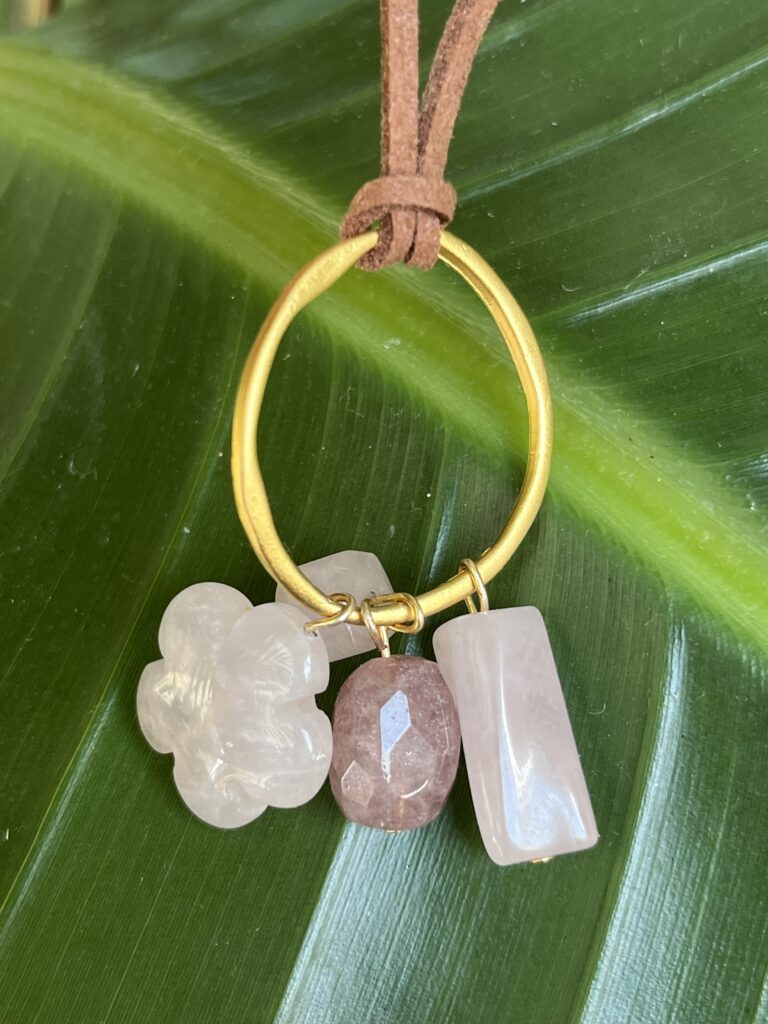 Healing Crystal Hoop Necklace Love & Emotional Healing