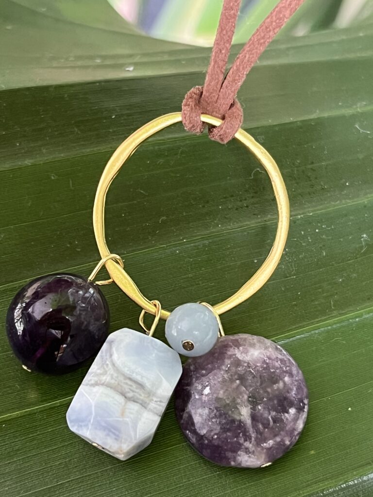 Healing Crystal Hoop Necklace Anxiety & Stress