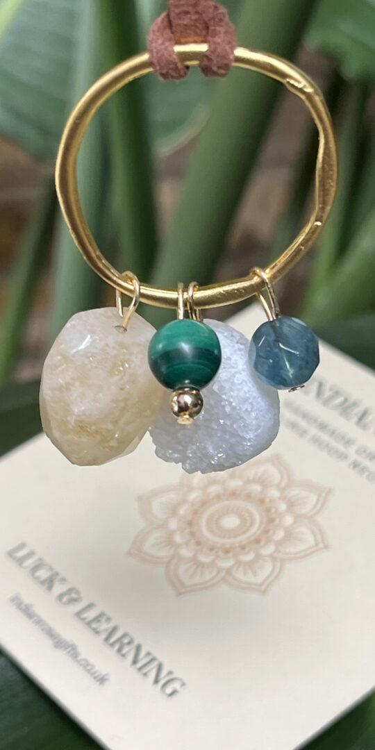 Healing Crystal Hoop Necklace Luck & Learning
