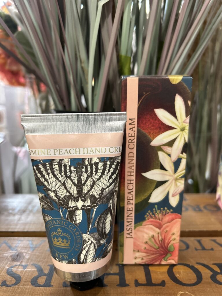 Kew Gardens Hand Cream in Various Scents with bright floral packaging