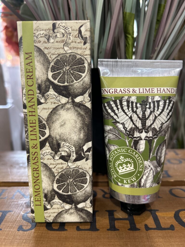Kew Gardens Hand Cream in Various Scents with bright floral packaging