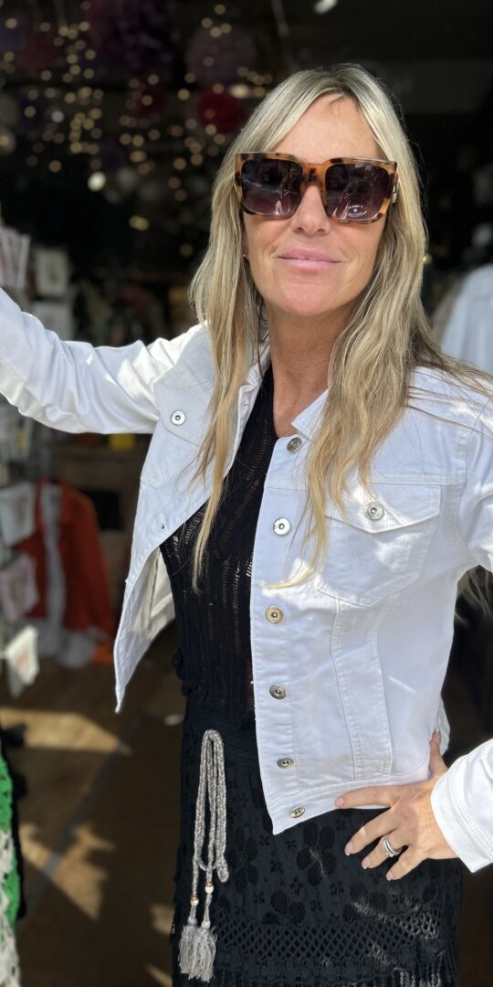 Denim Jacket Cotton Stretch in White