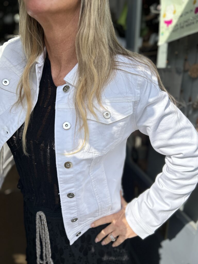 Denim Jacket Cotton Stretch in White