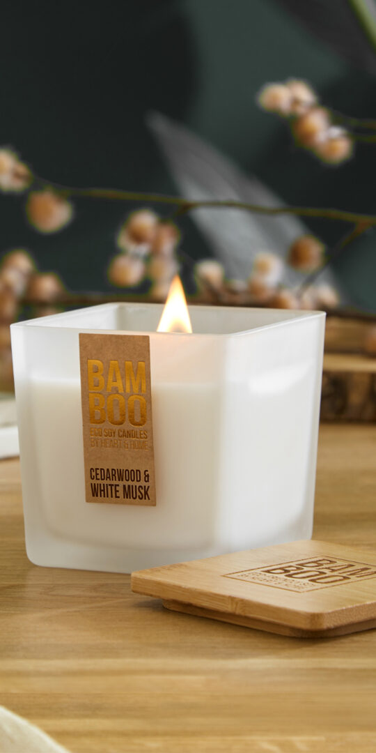 Bamboo Jar Candle. Cedarwood and white musk.