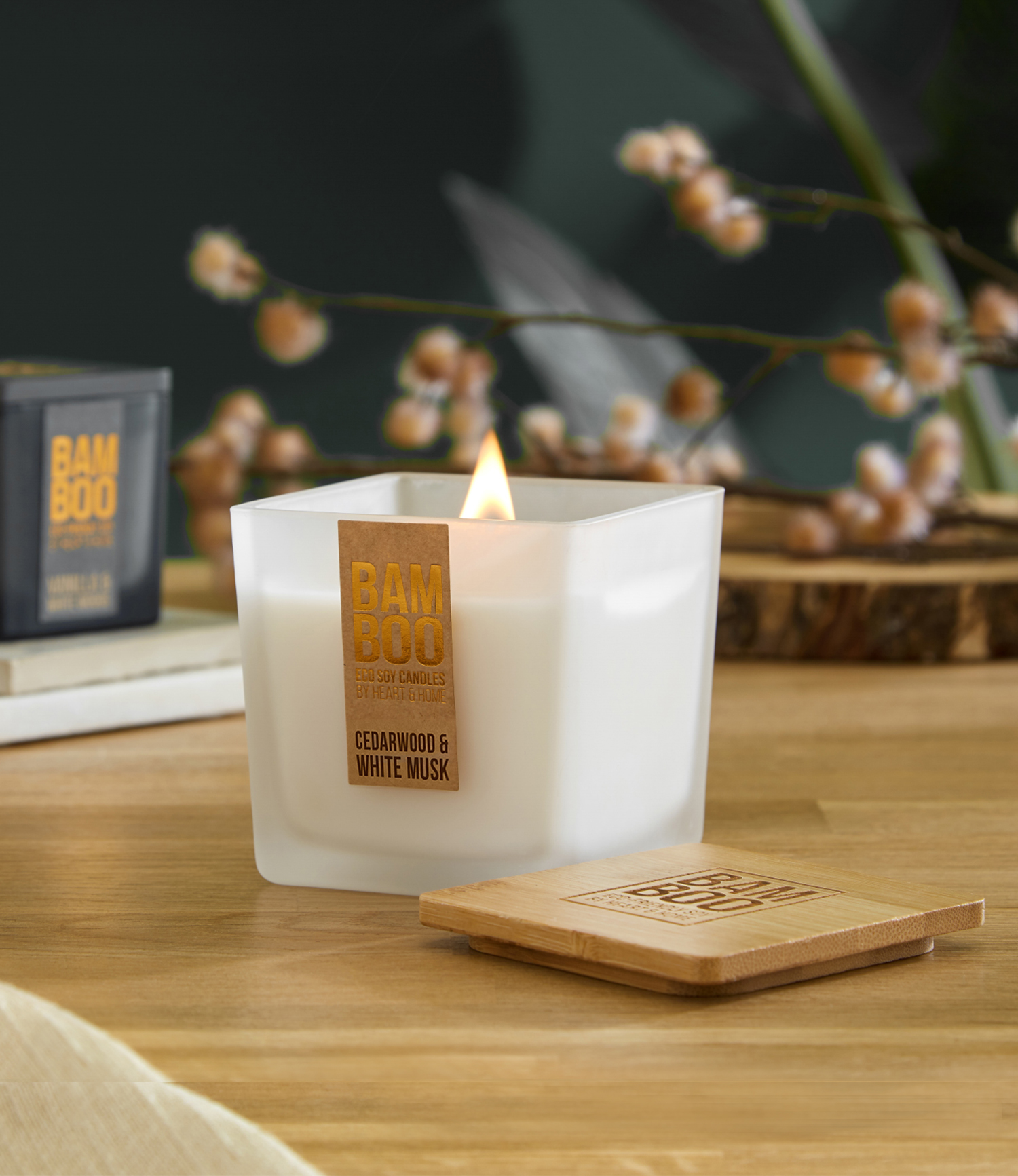 Bamboo Jar Candle. Cedarwood and white musk.