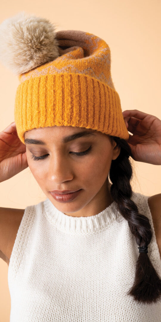 Powder Thora Hat in Mustard/Taupe