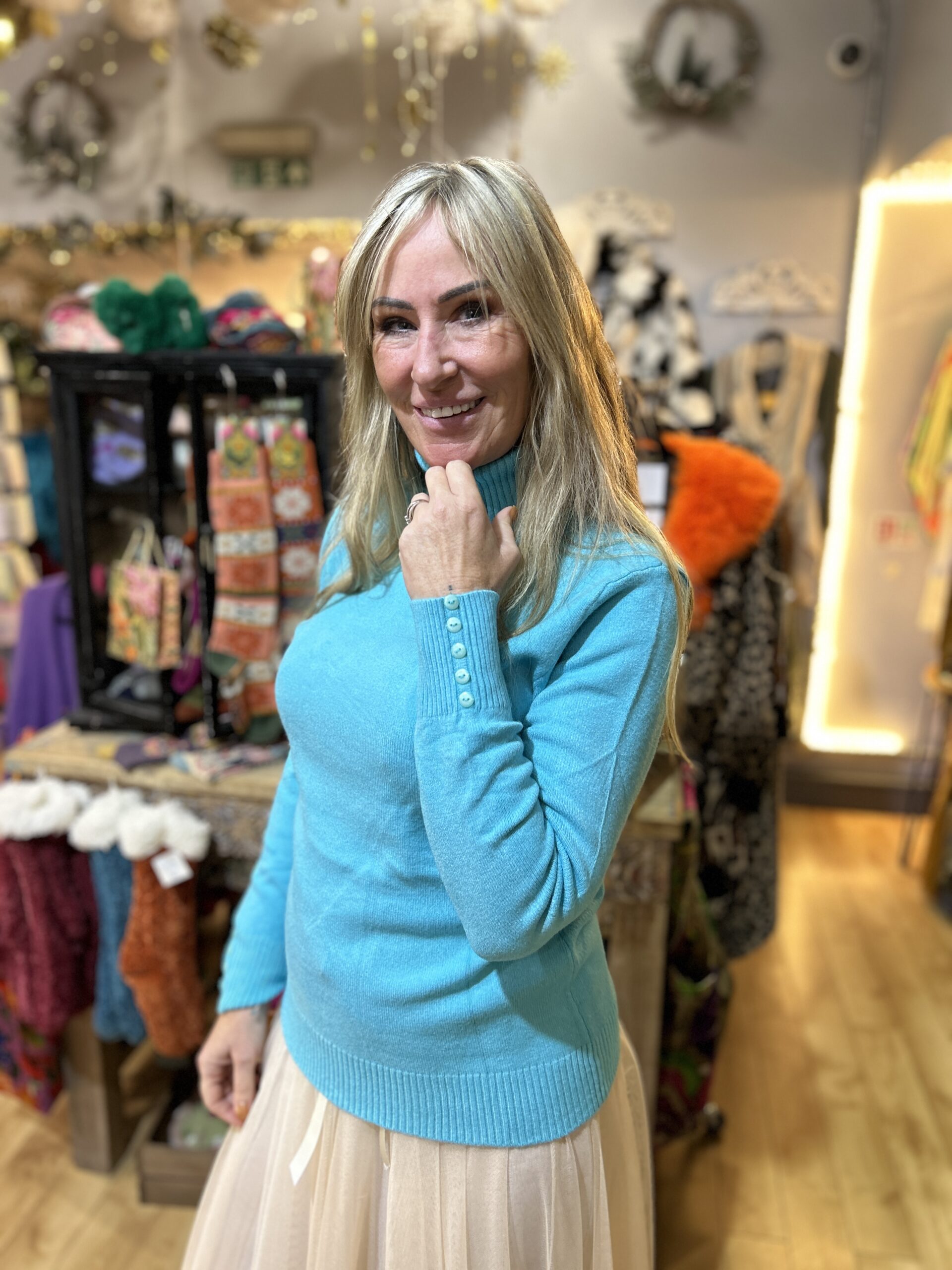 Sugar Roll Neck Turquoise
