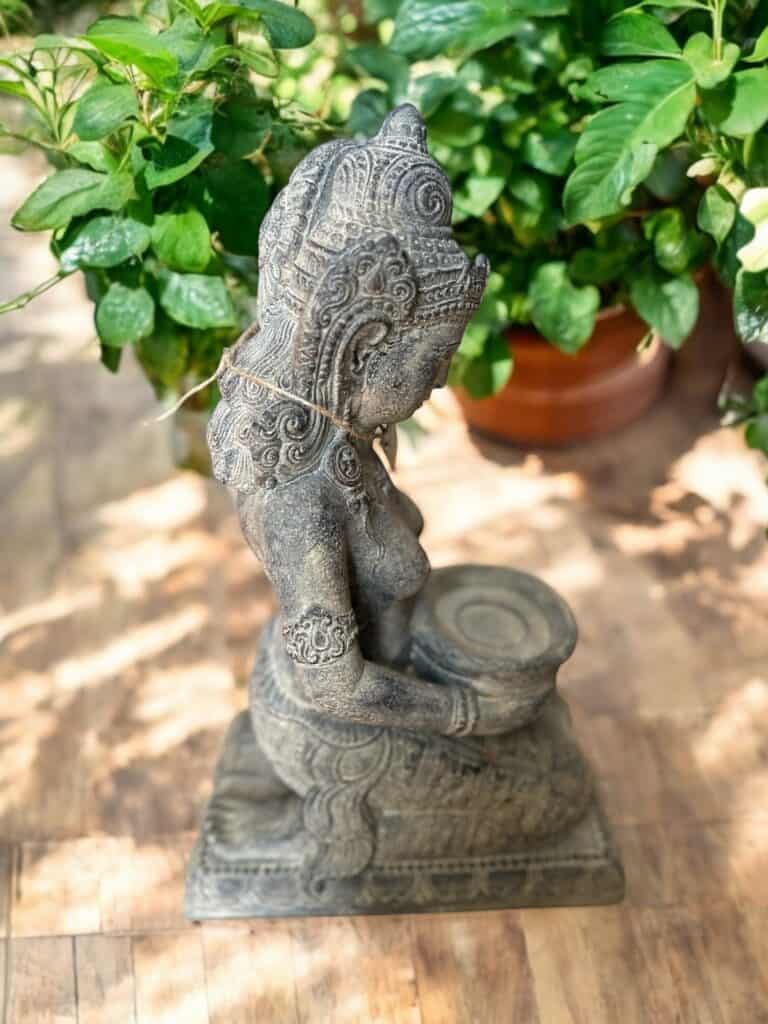 Princess with bowl. Large iron figure.