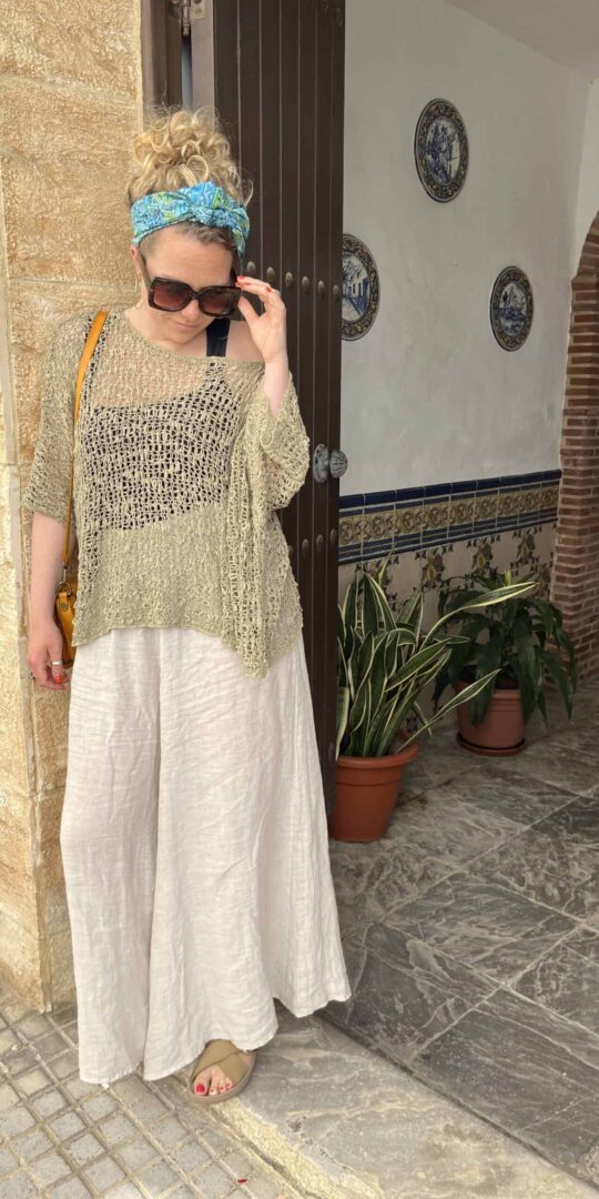 Annie wide leg palazzo pants stone