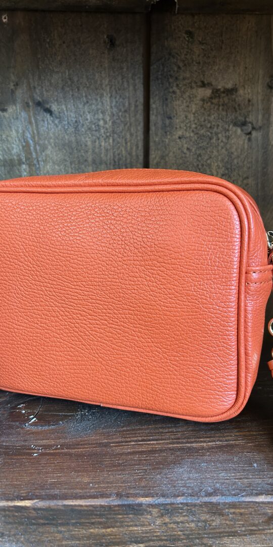 Lucy leather bag. Tangerine.