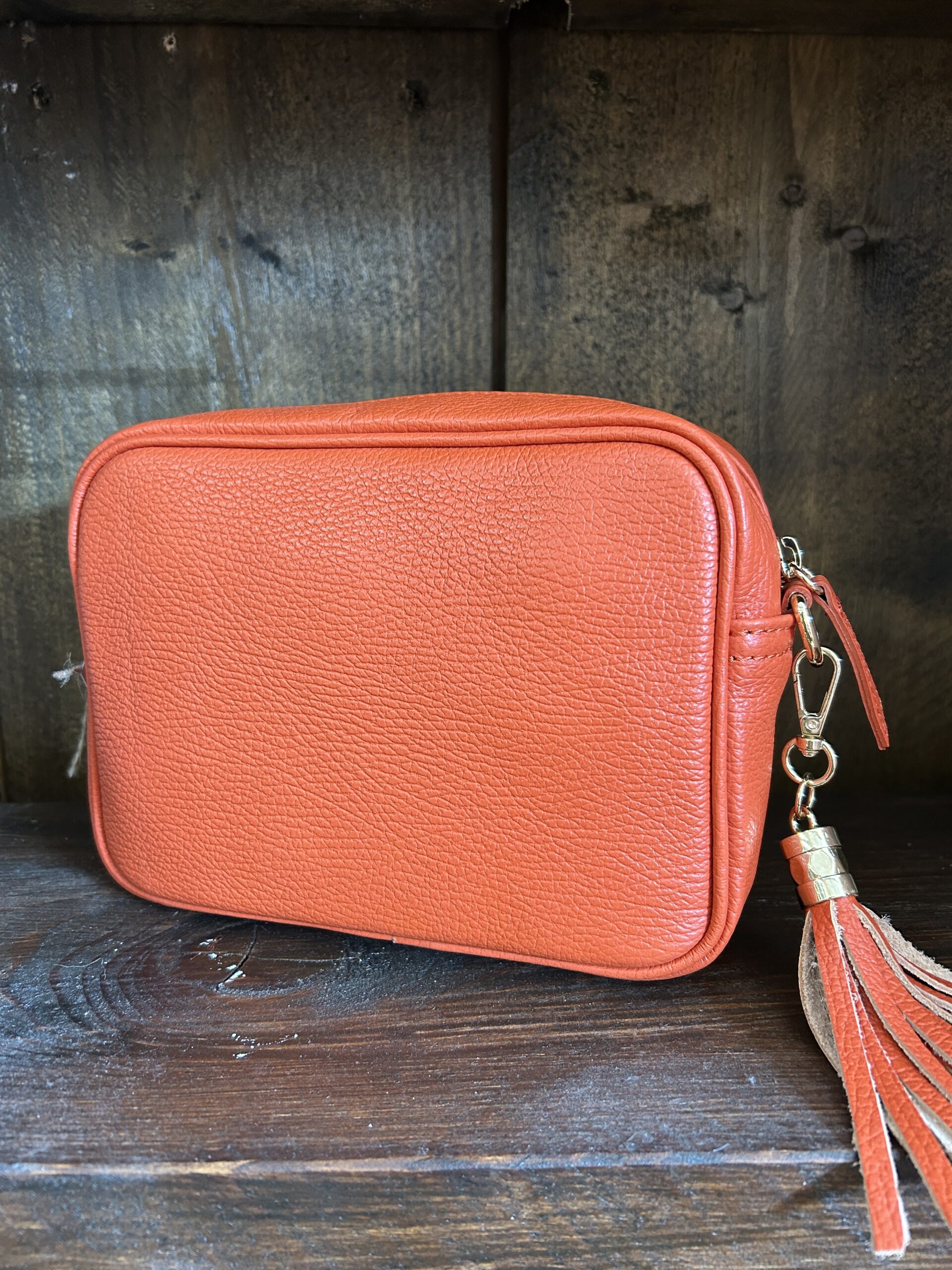 Lucy leather bag. Tangerine.