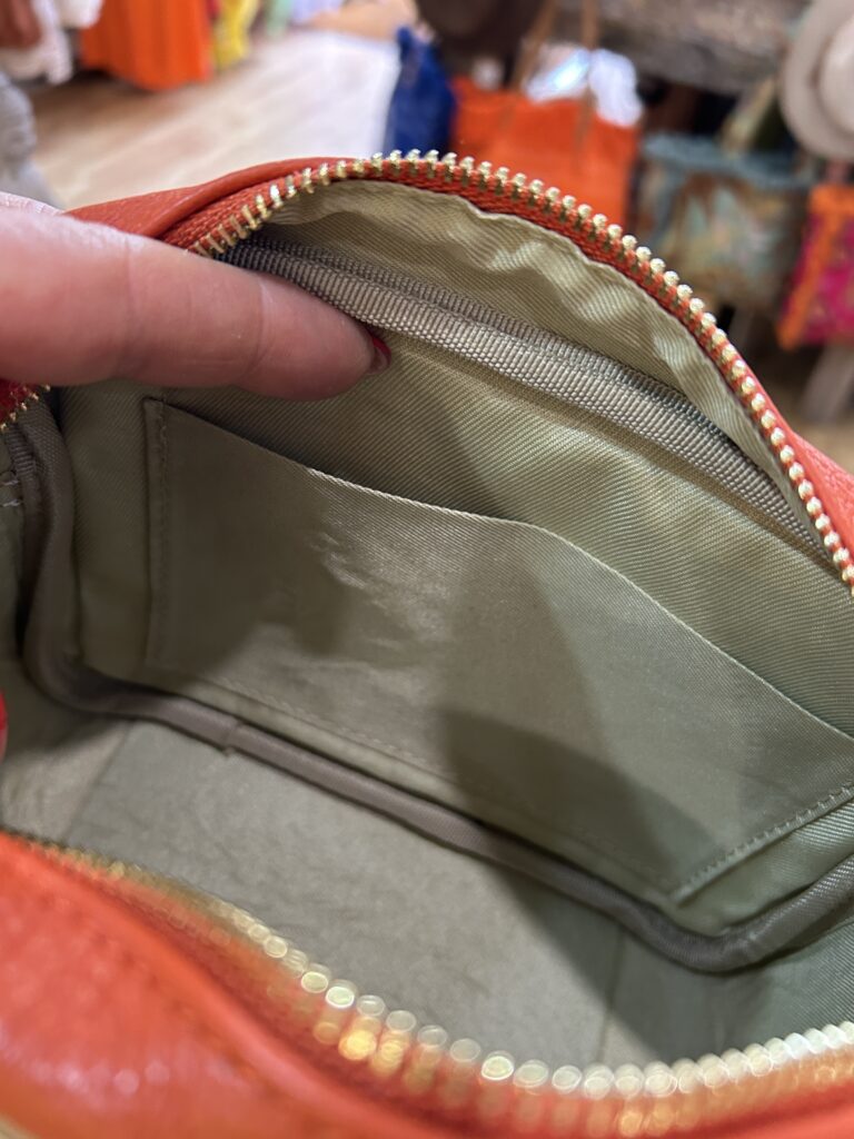 Lucy leather bag. Tangerine.