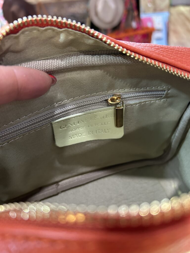 Lucy leather bag. Tangerine.
