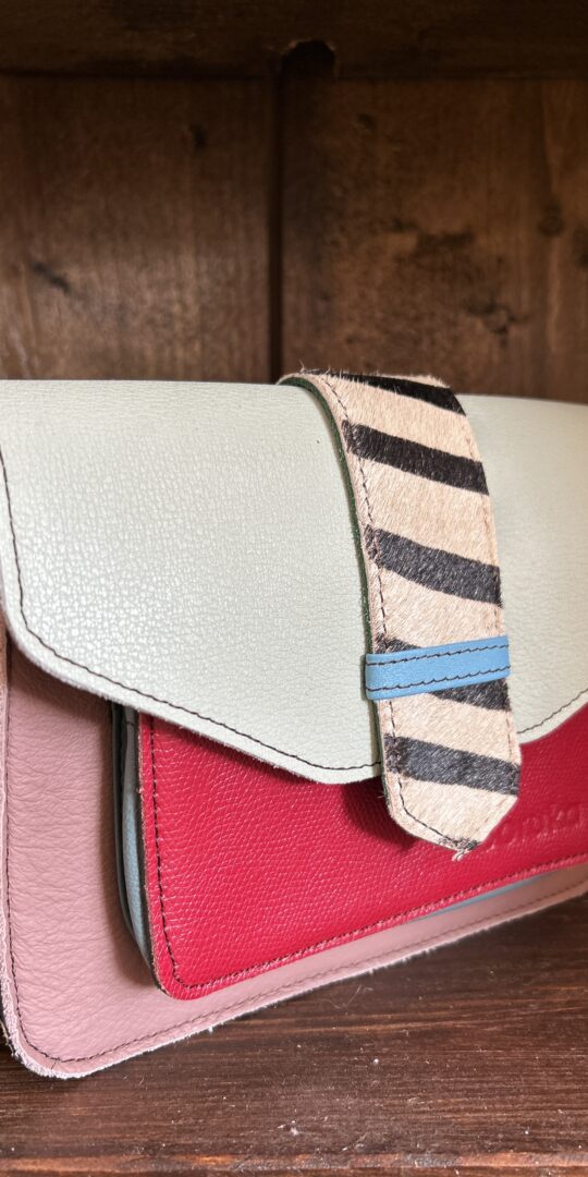 Soruka Recycled Leather Bag - Ada Pink, red, blue