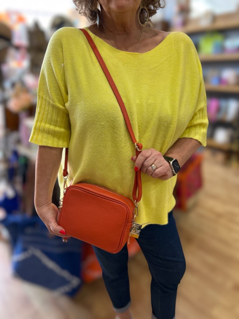Lucy leather bag. Tangerine.