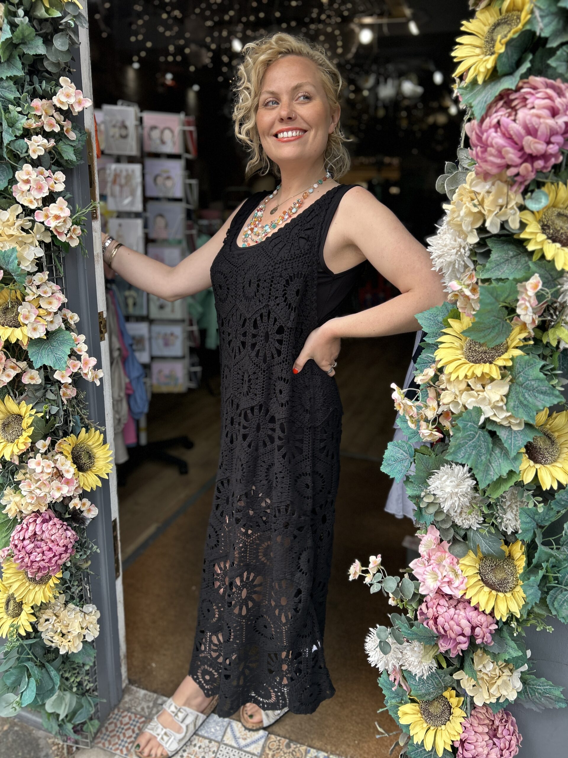Caen Crochet dress. Unlined. Black.