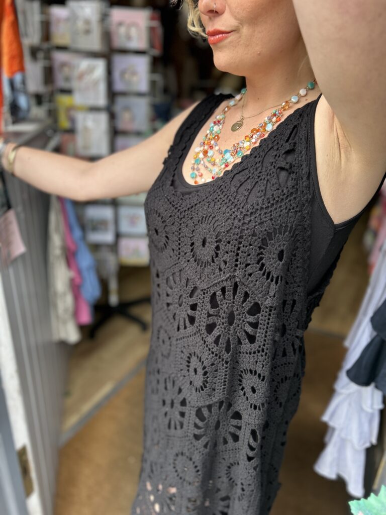 Caen Crochet dress. Unlined. Black.