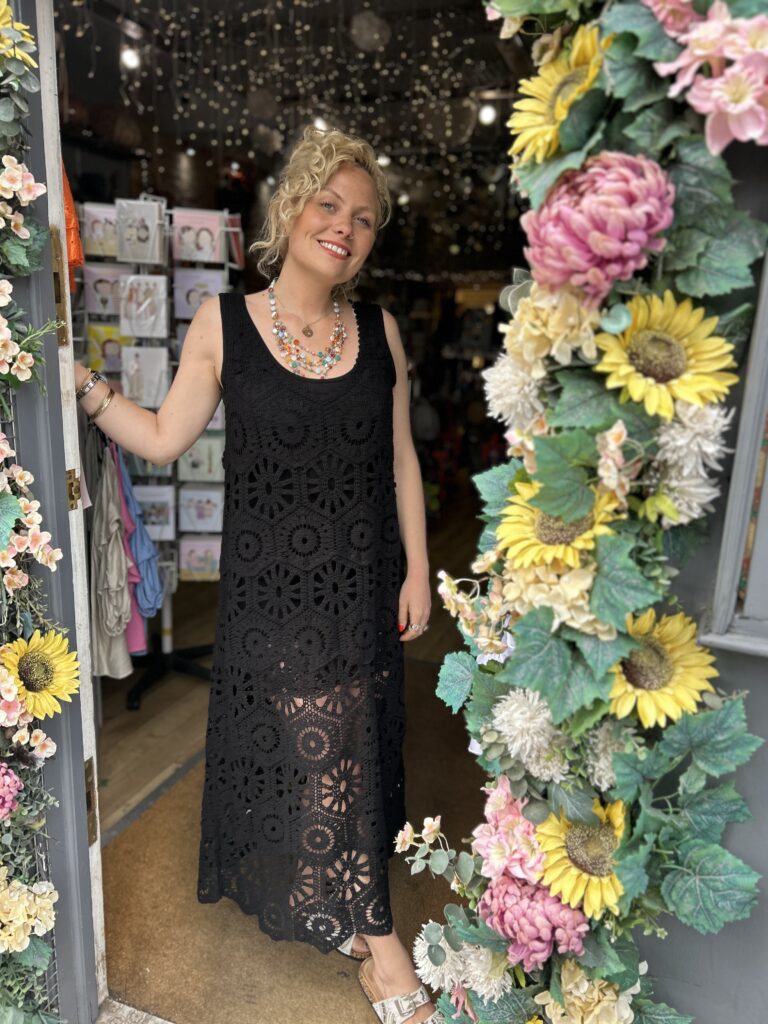 Caen Crochet dress. Unlined. Black.