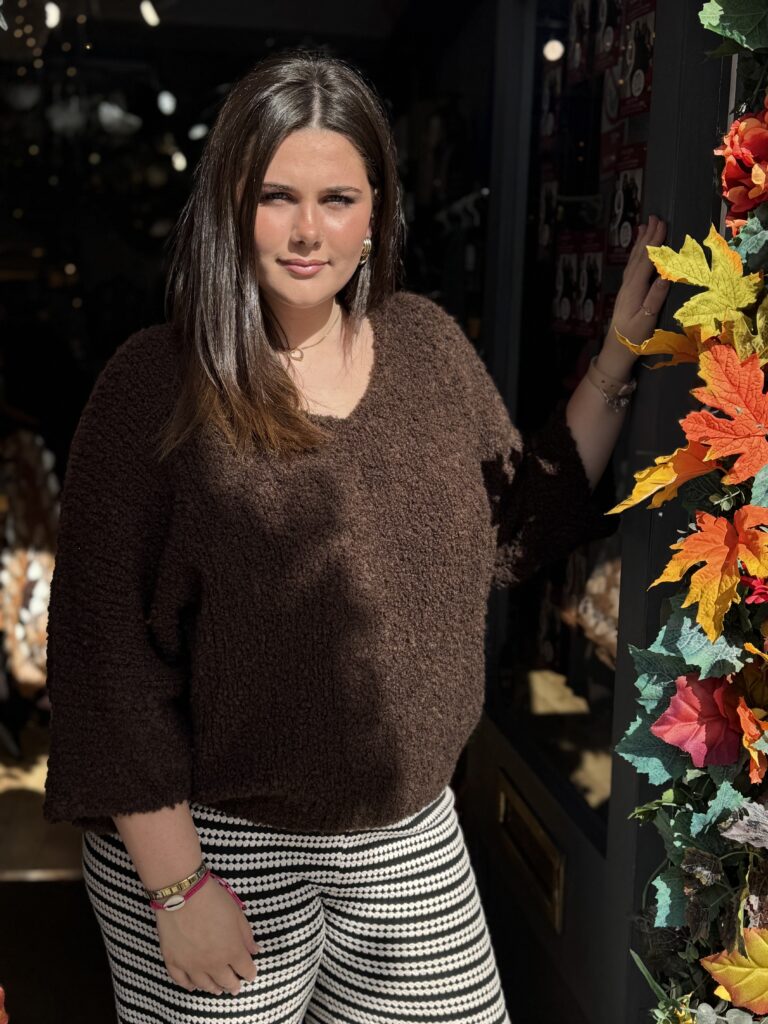 Sadie Star Jumper. Soft Knit. Chocolate