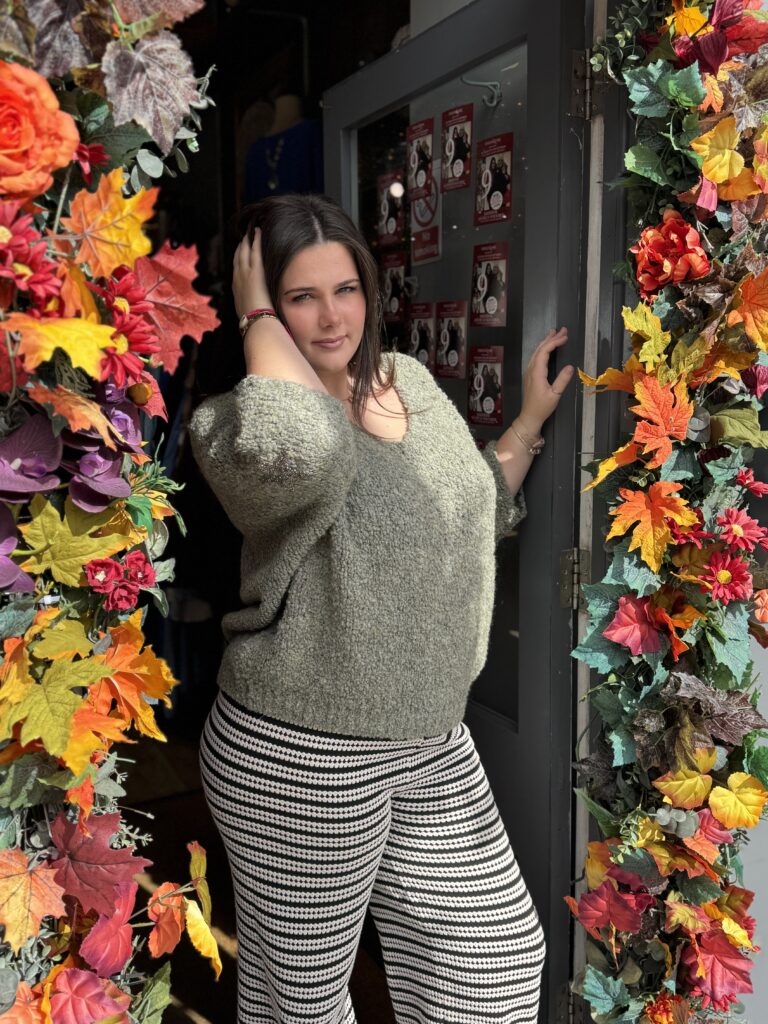 Sadie Star Jumper. Soft Knit. Sage