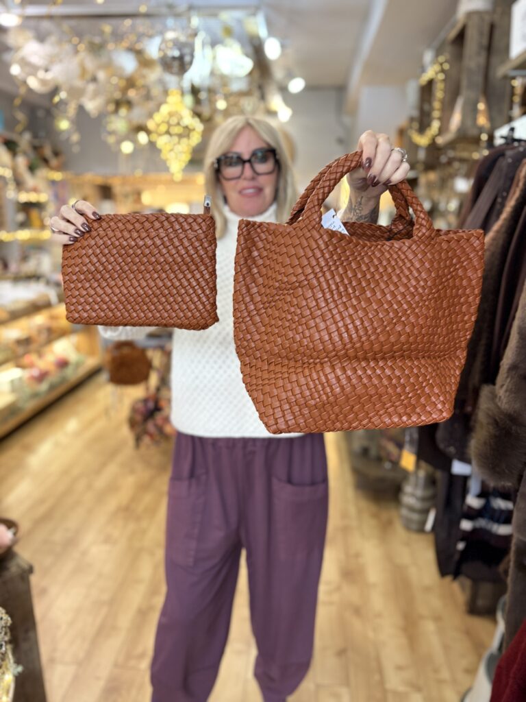Vegan Hand Knit Bag Duo