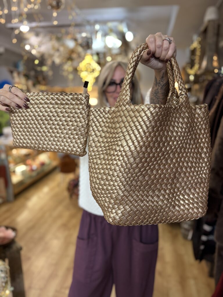Vegan Hand Knit Bag Duo
