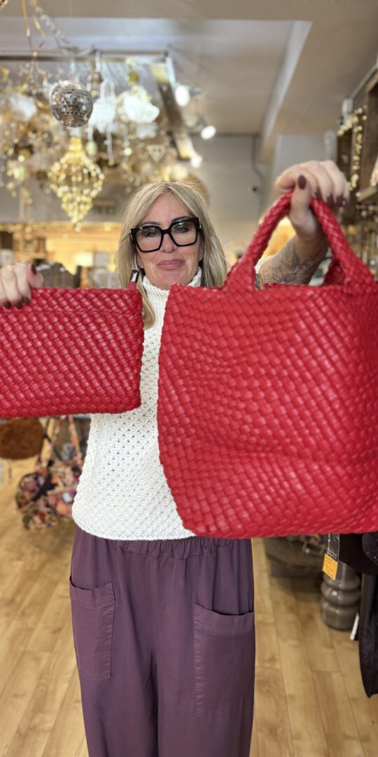 Vegan Hand Knit Bag Duo