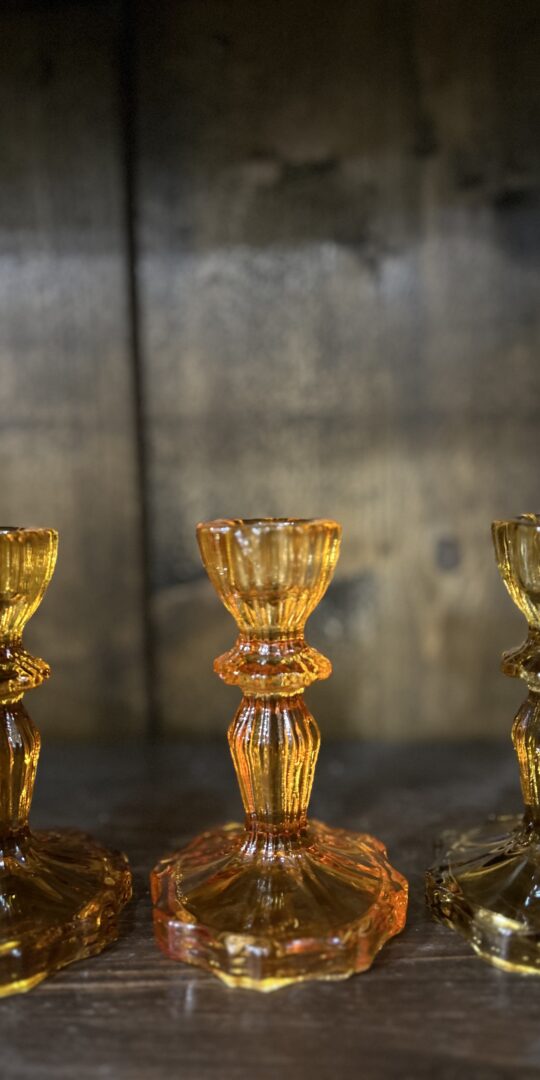 Zara candlestick. Coloured glass.
