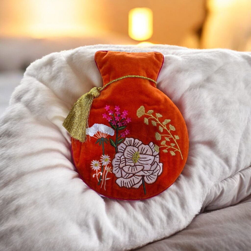 Orange Posy Hot water bottle