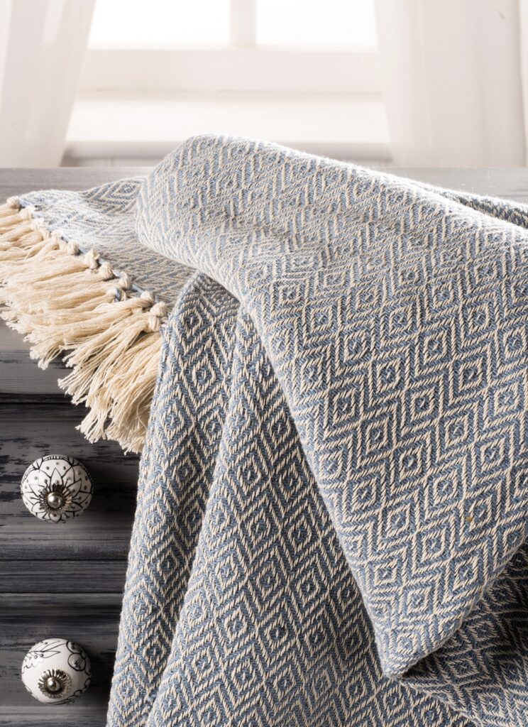 Recycled Handloom Throw Diamond Grey