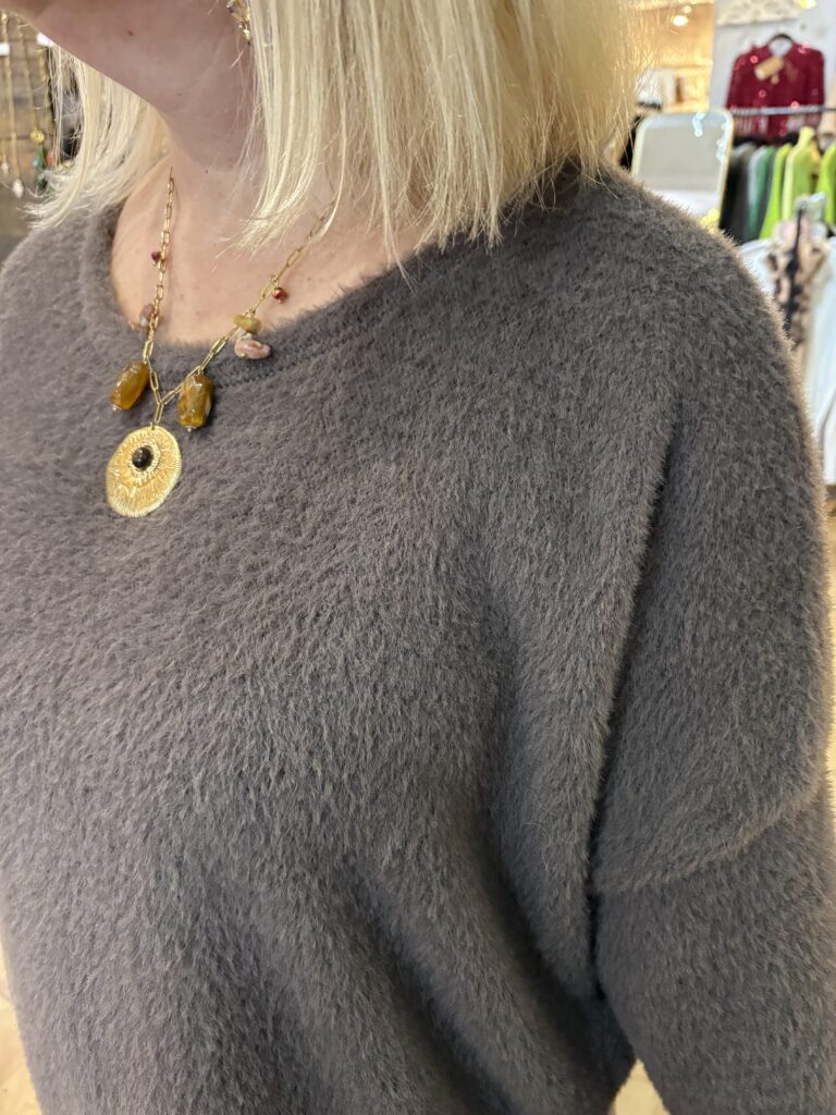 Teddy top. Soft and cosy. Long sleeve. Chocolate.