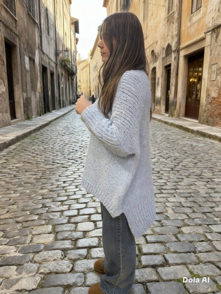 Elle Boucle Jumper Sky
