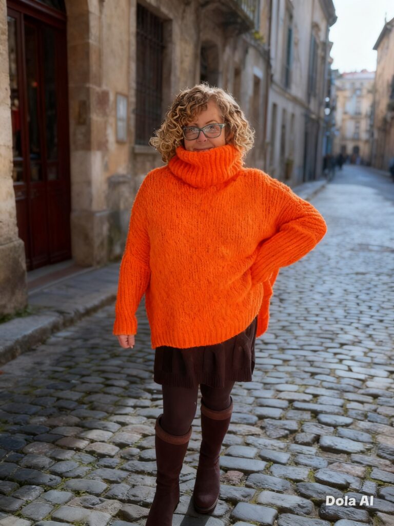 Elle Boucle Jumper Tangerine