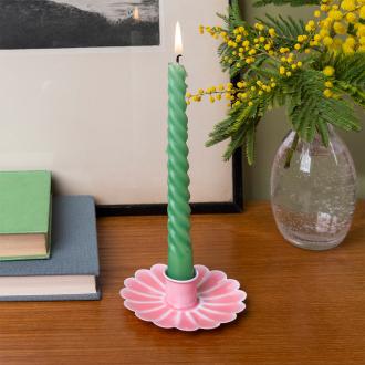 Wren candle holder. Flower design. Blush