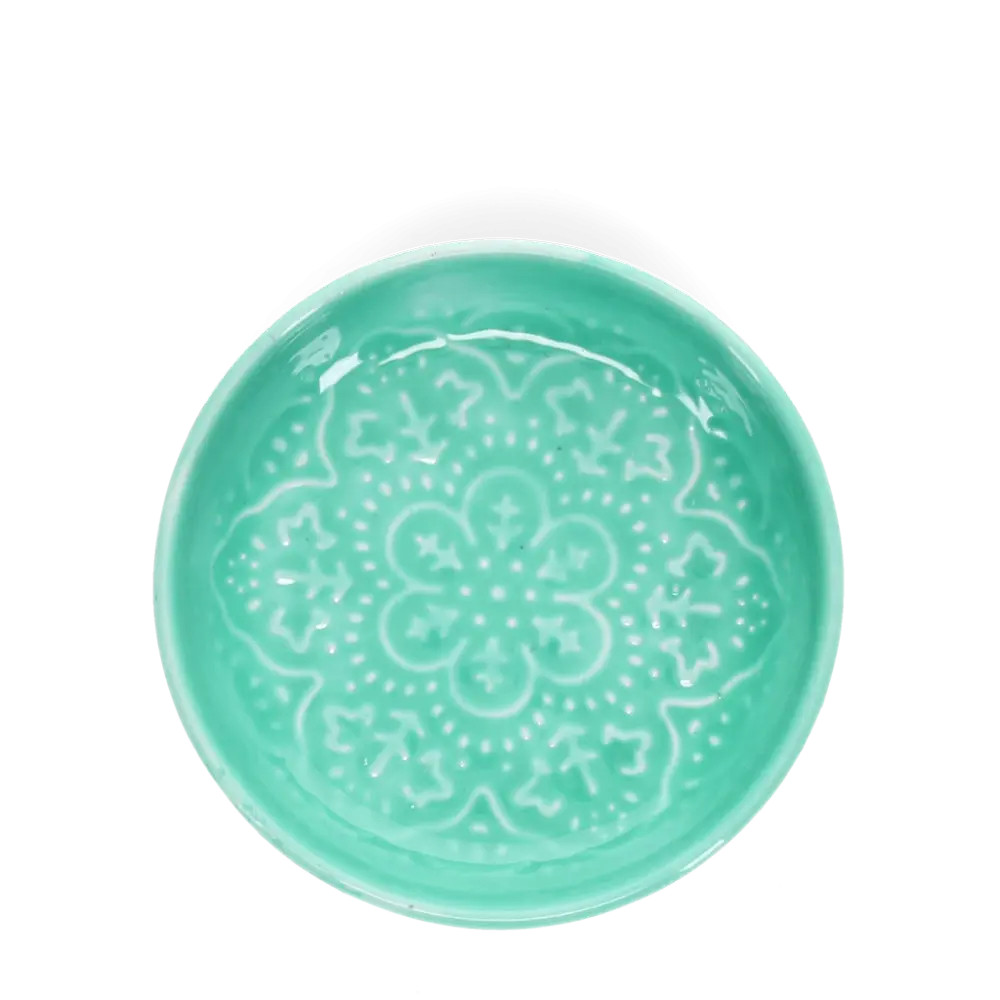 Lola Trinket dish. Enamel. 10 cm. Teal.
