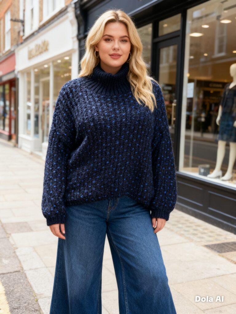 Rex Speckled knit Jumper in Navy