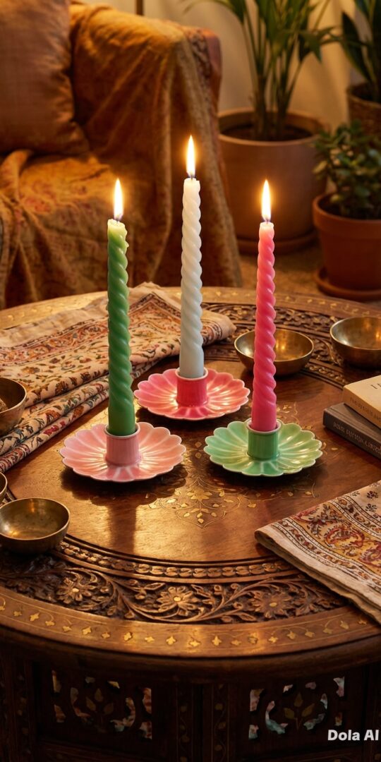 Wren candle holder. Flower design.