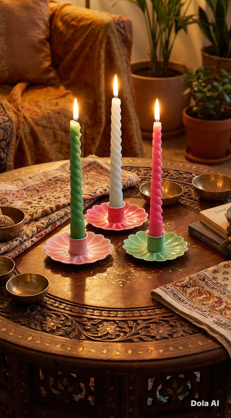 Wren candle holder. Flower design.